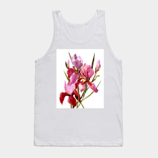 Burgundy Red Iris FLowers Tank Top